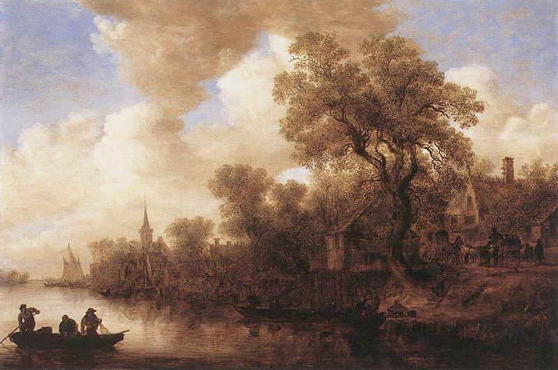 Jan van Goyen River Landscape oil painting image